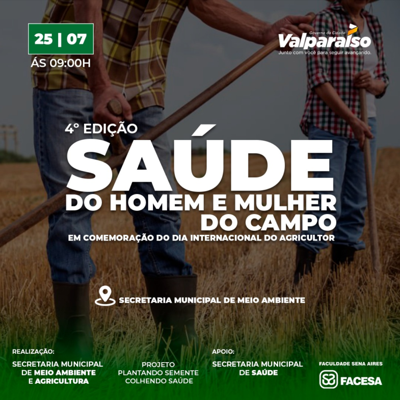 MEIO AMBIENTE CONVIDA PARA 4º SEMINÁRIO DE SAÚDE DO HOMEM E MULHER DO CAMPO