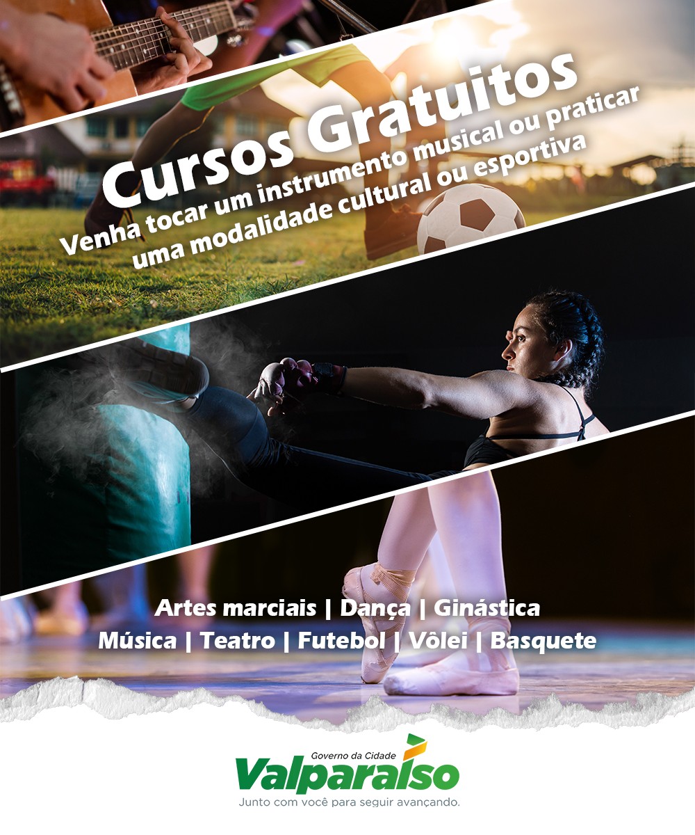 SECRETARIA DE CULTURA E ESPORTE OFERECE CURSOS GRATUITOS EM VÁRIAS MODALIDADES