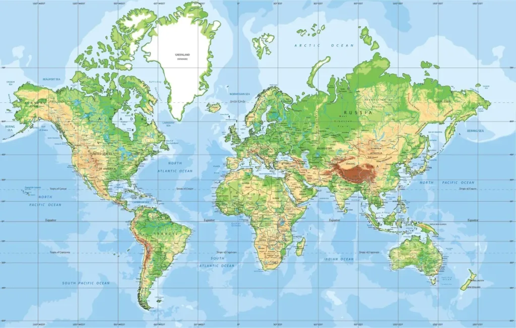 Por que o mapa-múndi pode distorcer o tamanho dos países? admin